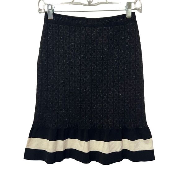 MOSCHINO NWT Small Boutique Black Knit Viscose Blend Size 6 Women's Mini Skirt - Picture 1 of 9